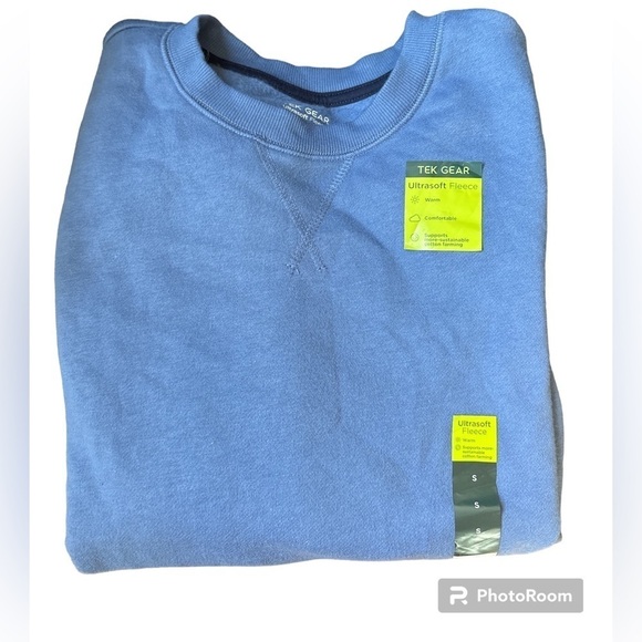 Tek Gear Women's Ultrasoft Fleece Sweatshirt Thumb Hole Cuffs Blue Small - Picture 2 of 5